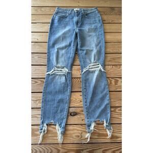 NWT L’Agence High Rise Desert Distressed jeans Size 27 Women’s Blue High Line